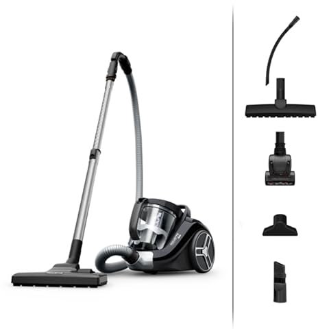 Rowenta Compact Power XXL - Aspiradora sin Bolsa, Motor bajo Consumo 900 W, filtración ciclónica Avanzada de 3 Niveles, depósito Extragrande 2,5 L, compacta, Animal Care, Kit Limpieza Total