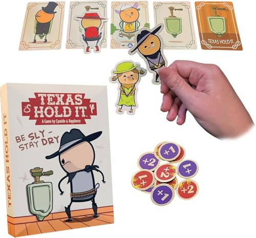Joking Hazard Texas Hold It Kartenspiel - Wild West Badezimmer Kartenspiel von Cyanide & Happiness - Push Your Luck Partyspiel für 2-6 Spieler | Lustiger Spaß für Spieleabend