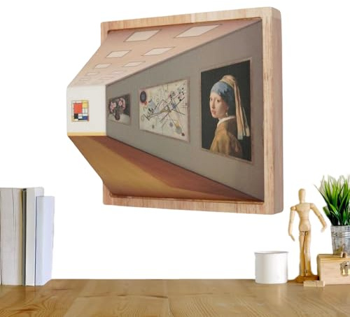 Genérico Arte De Pared Con Ilusión Visual - Luz Nocturna De Pintura LED | Lámpara Nocturna Con Marco De Fotos Alimentada Por USB | Iluminación Ambiental Del Arte De La Pared De La Ilusión Óptica (A)