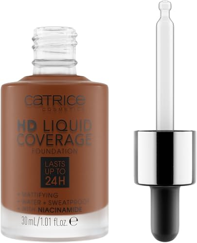 Catrice Cosmetics HD Liquid Coverage base de maquillaje, de larga duración, matificante, control de grasa/control de brillos, mate, 30 ml