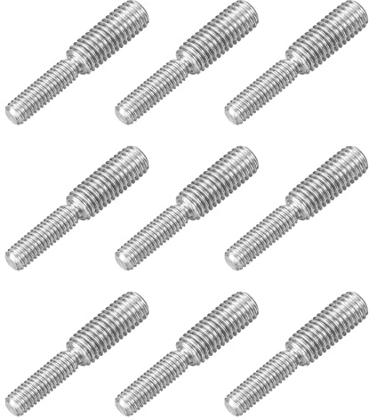 QUARKZMAN M6x20mm zu M8x20mm Doppel Ende Gewindebolzen, Doppelend Gewindestifte Schraube 9 Stück 304 Edelstahl Gewindeadapter Reduzierschraube für Möbel Hardware