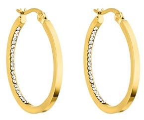 Purelei Inner Shine Creolen Ohrringe – Edelstahl 18K Vergoldet/Rosévergoldet oder Silber – 30 mm Ø, 2 mm Breite - Damen Ohrringe