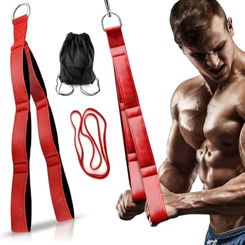 GZjiyu Trizepsseil-Kabelbefestigung,mit Tragetasche, Widerstandsbänder | PP Trizepsseil Kabelzug Fitness 65 * 5 cm Kabelzug Fitnessgeräte für Muskelkrafttraining Im Fitnessstudio zu Hause Im Freien