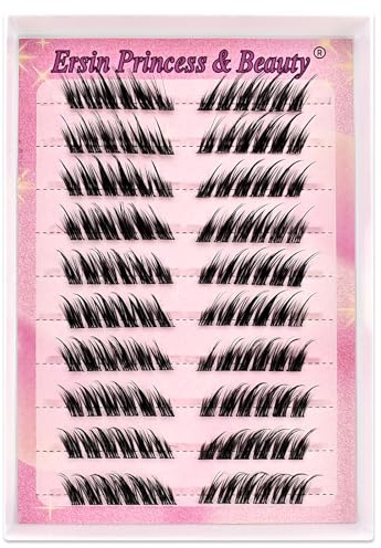 Selbstklebende Wimpern Cluster vorgeklebte Wimpernbüschel 120 Stück Flauschiges C Curl Einzelwimpern Natürlich Look 12-16mm (120P-XF)