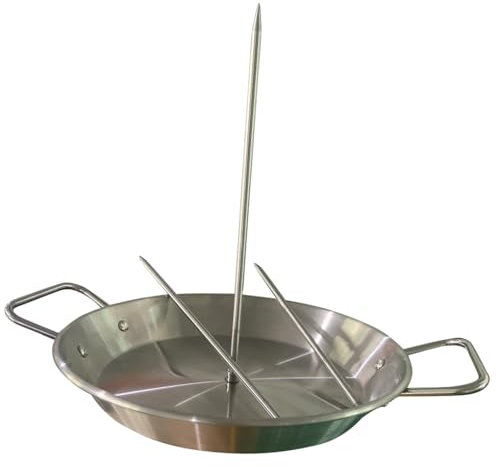 mophrati Parrilla Vertical para pinchos, brochetas de acero para barbacoa de resistencia, bandeja antiadherente para asar goteo, asador de pollo, estante para acampar