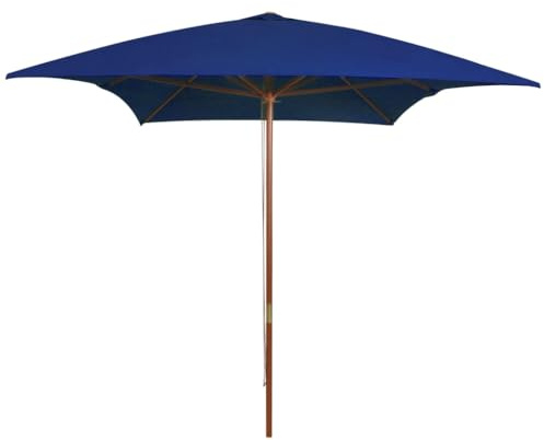 Qnhdfrt Parasol en bois - 200 x 300 cm - Gris anthracite - Avec protection UV et ventilation - Robuste - Pour terrasse, plage et camping, bleu, 200 x 300 x 250 cm (B x T x H)