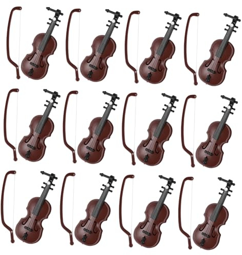 ERINGOGO 12sets Mini Violini di Decorazione Natalizia Ornamento di Strumento Musicale Accessori di Scena per Matrimoni e Feste