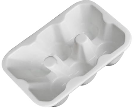 DOITOOL Contenitore Portauova in Ceramica 6 Griglie per Frigorifero Antiurto Facile da Pulire Fondo Piatto Materiale Ecologico Bianco