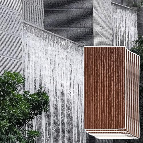 Pannelli da parete impermeabili in poliuretano per interni ed esterni, piastrelle da parete in pietra sintetica con trama scanalata, effetto 3D, per sala da gioco e paesaggistica