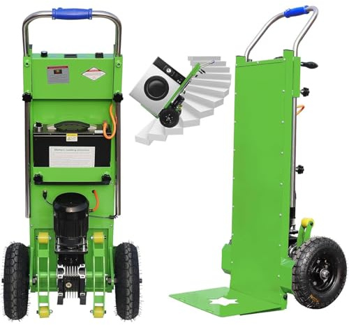 WNRLL Carretilla De Mano EléCtrica,Carretilla para Subir Escaleras con Carga De 400 Kg Que Ahorra Mano De Obra con Mango TelescóPico Motor Sin Escobillas De 1200 W,03
