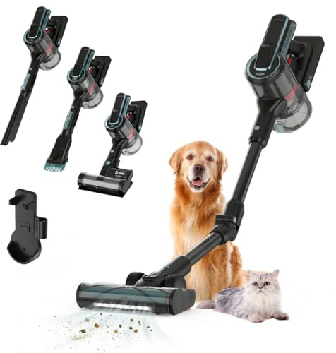 Solac – Aspirador Escoba | Sin Cable | 60 min Autonomía | 650W | 210AW Poder de Succión | Depósito Desmontable 1500ml | 4 Velocidades | Ideal para Mascotas | 3 Accesorios