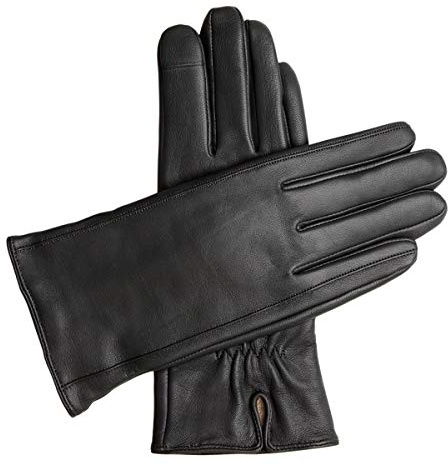 Downholme Touchscreen-Lederhandschuhe mit Innenfutter aus Kaschmir für Damen