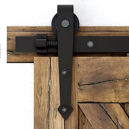 201cm/6.6FT Schiebetürbeschlag Set Schiebetürsystem Zubehörteil schiebe türe Schiebetür schiebetürbeschlag set/sliding barn door hardware Arrow Shape