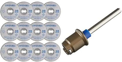 Dremel SC456B Lot de 12 Disques EZ SpeedClic à Tronçonner/Découper les Métaux 38mm avec Outils Rotatifs & S402 Mandrin SpeedClic - Adaptateur pour Fixer les Accessoires Dremel EZ SpeedClic Sans-Clé