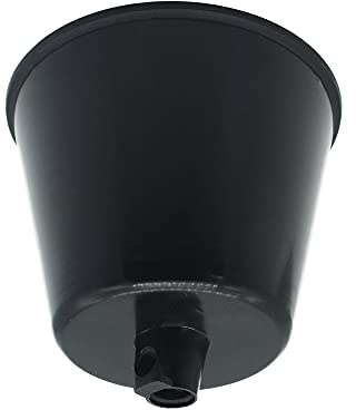 Baldachin Kunststoff Schwarz glänzend Ø 92 mm H 70 mm mit Feststellschraube für Lampenkabel Pendelleuchte Deckentopf Leuchtentopf