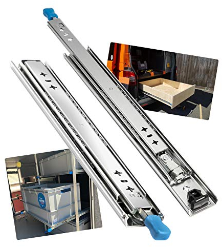Schwerlastauszug 600 800 1000 1200 1500mm, Schienen Vollauszug Schubladen Teleskopschienen Mit Verriegelung, Schwerlast Schubladenschienen Bodenmontage ( Color : With lock , Size : 1050mm(42 inch) )