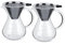 2PCS Pour Over Coffee Maker, Stainless Steel Filter Coffee Pot Manual Borosilicate Glass Hand Drip Coffee Maker with Scale Stainless Steel Drip Filter 13.5oz/400ml