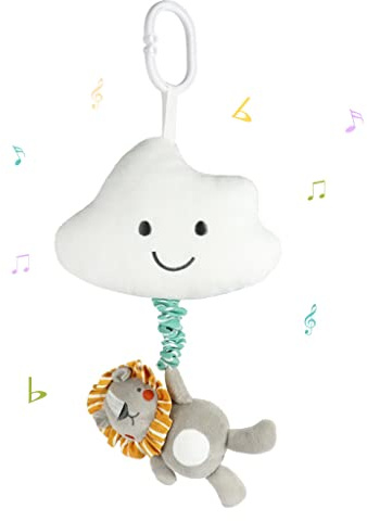 Blublu Park Baby Musical Pull Toy with Music Box Lion Hanging Stroller Toy