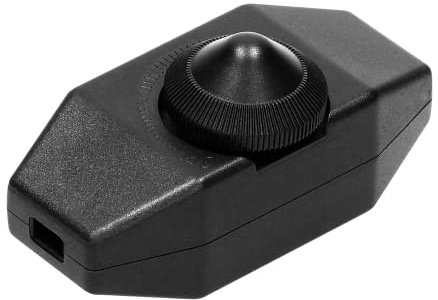 PERFECT Schnur-Zwischendimmer - Dimmer für Beleuchtung mit Schalter Rädchen - 80W - Stufenlos - Schwarz