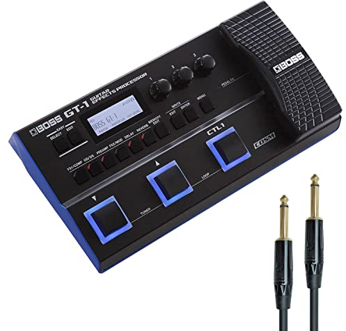 Boss GT-1 mobiles Multi-Effektgerät für Gitarre + keepdrum Klinkenkabel