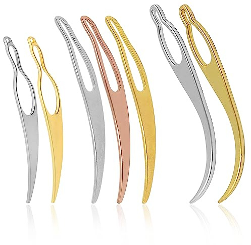 7 Stück Dreadlock-Werkzeug-Verriegelungswerkzeug,3 Arten Easyloc-Haarhäkelnadel für Dreadlocks,Interlocks&;Sisterlocks Wartung,Straffungszubehör für die Herstellung von Zopfhaaren (Rosésilber, Gold)