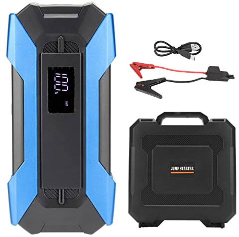 Auto Starter, 1500 A, 12000 MAh, 12 V, Auto Starthilfe, Auto Batterie Booster Pack mit LED Licht, Tragbare Auto Batterie Starthilfebox für 7 L Benzin und 5 L Dieselmotor