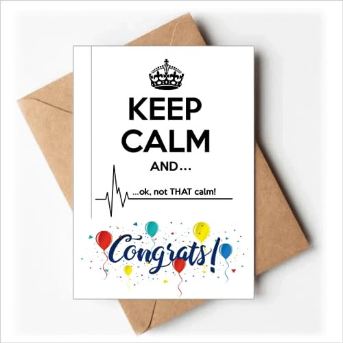 Zitat Keep Calm Schwarz Lustige Hochzeitskarten Glückwunsch Gruß Umschläge