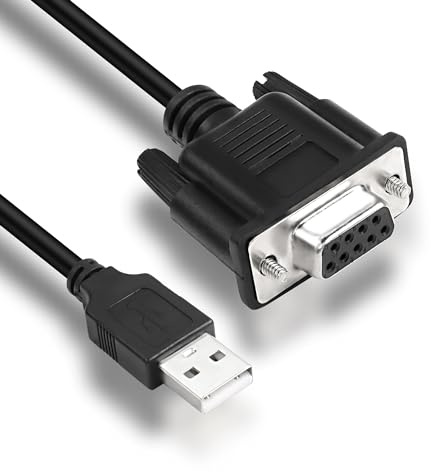MEIRIYFA USB auf RS-232 DB9 Buchse Serielles Adapterkabel, USB 2.0 Stecker auf RS232 Buchse DB9 (9-polig) Serielles Konverterkabel (1,5 m)