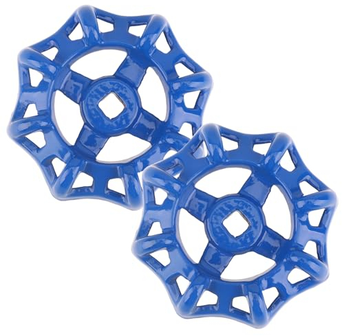 Metallventil 2 Stück - Handrad 6 mm - Kugelhahn Eisen Wasserhahn Griff Blau - Absperrventil
