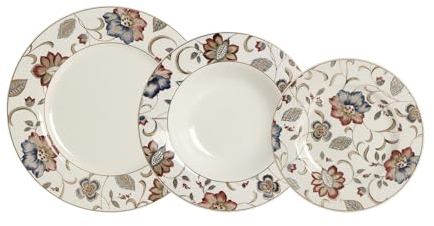 QUEEN'S JACOBEAN - Vajilla Cerámica 12 Piezas - 4 Personas