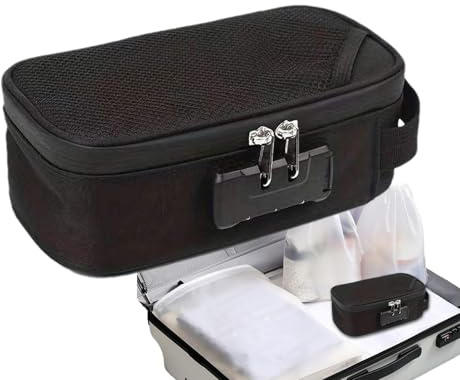 Geruchsdichte Tasche mit Zahlenschloss – Lunch-Tasche, Akten-Organizer, Behälter, schwarz, geruchsdicht, Polyester, für Reisen, geruchsdicht, für Bargeld, Karten, Schecks, Rechnungen