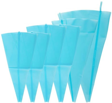 GroveEss 6PCS Silicone Piping Bags-Cake Icing Bags Reusable Cream Pastry Bag Thick Piping Bag for DIY Cake Decorating Cookies Cupcakes Baking Tools