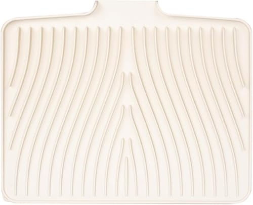 Daaxing Alfombrilla de silicona para secar platos, 40 cm x 33 cm, plegable, de secado rápido, antideslizante, resistente al calor, para encimera de cocina (beige)
