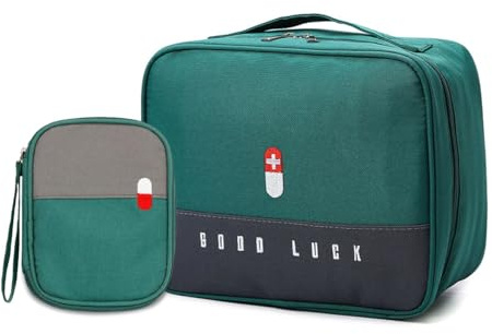 CUEMOON 2 Stücke Medikamententasche, Reiseapotheke Tasche, Tragbare wasserdichte Medizin Aufbewahrungstasche, tragbare Medizintaschen für Reisen, Camping und Wandern
