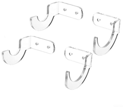 2 x Baseballschläger-Halter, horizontale Wandhalterung für einfache Betrachtung (transparent)