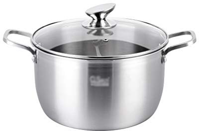 Olla de Acero Inoxidable, Olla Grande, Olla de Acero Inoxidable 304, Olla Gruesa, Olla para Fideos instantáneos, Cocina de inducción a Gas, 6 tamaños (Color: Plata, tamaño: 18 cm x 10,2 cm)