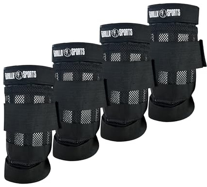 GORILLA SPORTS® Gewichtsmanschetten 4er-Set, 0,2–5 kg, verstellbar | Aus Stahl und Polyester mit Klettverschluss und 64 Gewichtsplättchen; Handgelenkgewichte, Fußgewichte, Ankle Weights
