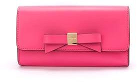 Kate Spade New York Women's Leather Bow Belt Bag, Removable Zip Pouch for Hands-Free Carrying & Travel, Pizzaz Pink, L/XL