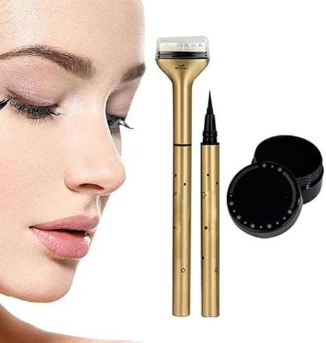 Dougleur Des Yeux Et Jeu De Tampons De Cils Inférieurs, Timbre Inférieur De Cils | Outil De Maquillage Étanche Pour Les Cils Inférieurs,Tampon De Cils Paresseux À L'épreuve De Sueur Avec De L'encre Po