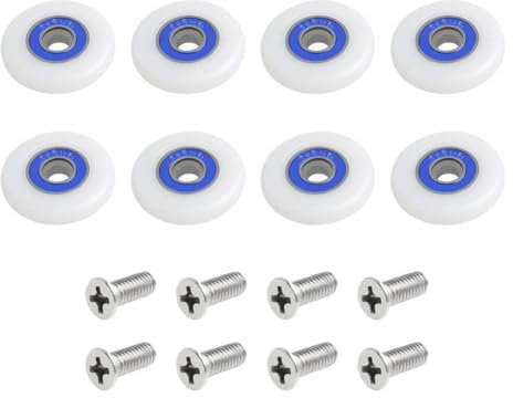 ALMLNLL Roues de poulie de Salle de Douche, roulettes de Porte de Douche avec vis coulissantes for cabines de Douche domestiques 19/23/25 mm Accessoires roulettes de Porte de Douche durables(19mm)