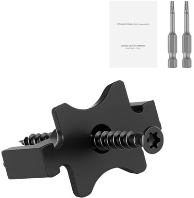 VEVOR 900PCS Hidden Deck Fasteners for Composite Decking Board, Universal Composite T Clips & Plastic Hidden Fasteners with Metal Screws,Polypropylene PP Clips Works with 0.26 inch Gaps, Black