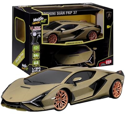 Maisto Tech - RC Lamborghini Sian FKP 37 Maßstab 1:24, Ferngesteuertes Auto mit Lithium-Batterie und Proportionaler Lenkung, Controller Inklusive, Lamborghini-Lizenz, Alter 5+