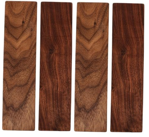 DEARMAMY 4 pièces Planches de Bois Noyer Épaisses pour Sculpture et Artisanat Kit de Bois Stable pour Gravure et Whittling