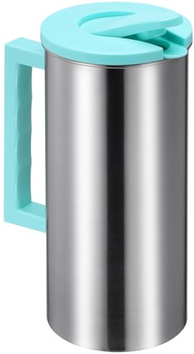 TOPPERFUN Jarra Agua Acero Inoxidable con Tapa Desmontable Y Asa Jarra para Agua Fría Y Jugo Gran Apertura para Rellenar Y Limpiar Ideal para Picnics Piscinas Cenas Y Reuniones