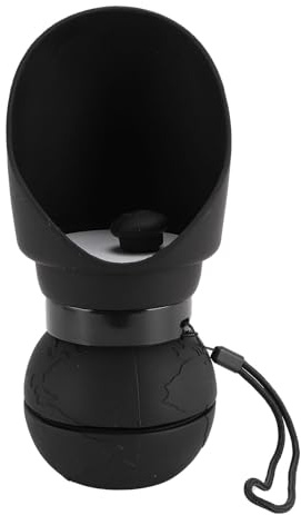 Gourde à Eau pour Chien, Bouteille d'eau Portable pour Animaux de Compagnie, Bol d'eau Pliable avec Tasse Amovible, Design Anti - Fuites pour Randonnée Camping avec Chiens de Taill (Black)