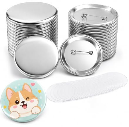 105 Pcs 58 mm badge personnalisable | Supports personnalisables avec épingles à nourrice, Composants métalliques pour machines à badges et fabrication