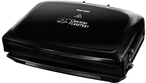 George Foreman 24330-56 Family Fitnessgrill, Kontaktgrill, Panini- und Sandwichgrill, 32,5 x 18 cm große Grillfläche, schwarz