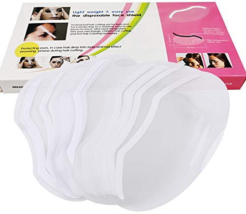LWBTOSEE Transparentes Visier für Haarschnitt, Haarfärbemittel und Shampoo-Augenschutz, 100PCS