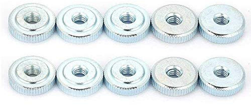 10 Pezzi Dadi M5 Testa Piatta Acciaio Carbonio Zigrinato Placcato Zinco per Lavorazioni Meccaniche Professionali