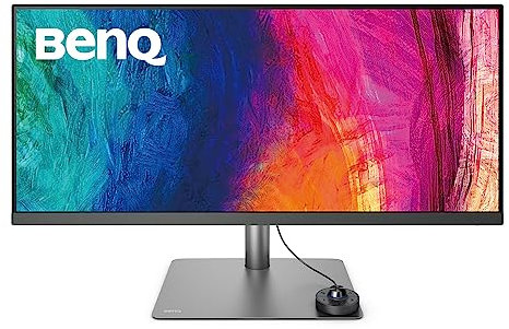 BenQ PD3420Q Ultrawide Creator Monitor for Macbook 34 WQHD 1440p | 100% Rec.709 & sRGB, 98% P3 | IPS | DeltaE ≤3 | Pantone | AQCOLOR | KVM | Calibration Report | Erognomic | USB-C (65W) | USB Hub